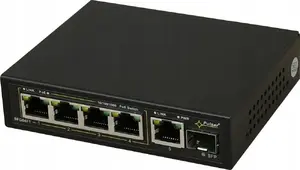 Network switch PULSAR SFG64F1WP 6-port Gigabit Ethernet, 4x PoE+ (60W total), 1x RJ45, 1x SFP, no PSU