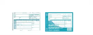 Daily Equipment Work Report Book A5 Michalczyk & Prokop 790-3 — preprinted form for recording machine/operator work