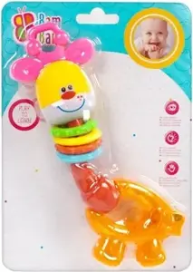 Rattle giraffe Bambam BBN5112 — baby hand toy, lightweight plush grip