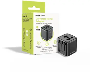 Travel power adapter MOBILE ORIGIN Universal Travel Adapter PW30 — EU/UK/US/AUS, Black