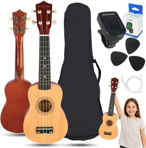 Luna Guitars Suprimo UK21 Soprano Ukulele 21-inch Natural Finish Set