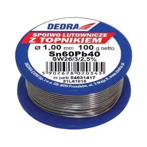 Solder wire Dedra Pb60Sn40 1 mm 100 g spool 31L61010