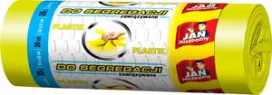 Trash bags for waste segregation Sarantis 35 L yellow, pack of 20 (8571019501)