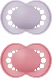 MAM BABY Original knupītis 6+ mēn., ortodontisks silikons, meitenes dizains