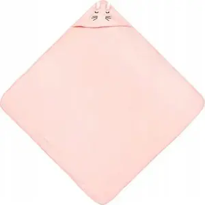 Bathrobe-style Baby Bath Wrap Sensillo 100x100 cm Rabbit Pink - hooded towel for infants