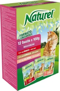 Влажный корм для кошек Life Pet Care LIFE CAT NATUREL BOX 12x100g — Говядина, Кролик, Лосось