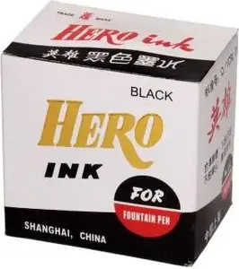 Чернила в бутылке Hero 59 мл чёрные, модель 160-1001