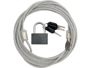 Steel cable with padlock Vorel 4 mm × 3 m, includes padlock and 3 keys