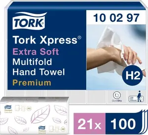 Paper hand towel Staples Tork Xpress extra soft, 4-panel folded