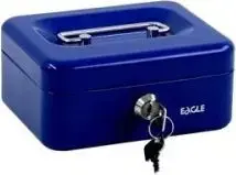 Кассетница для денег Eagle 8878XS синяя — металлический сейф для наличных, компактная портативная модель