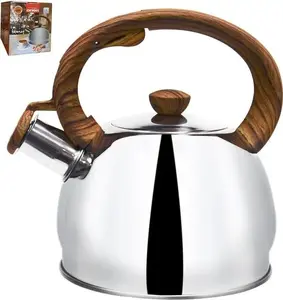Stainless steel kettle with whistle ORION BONY 1.8 L, stovetop tea kettle, universal
