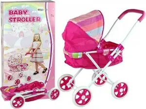 Rotaļu rati LEAN Sport LEANToys 66 cm, rozā ar krāsainu pārsegu
