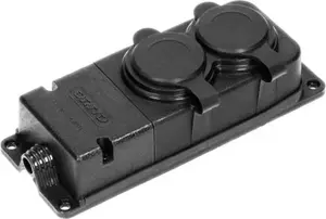 Разветвитель для мастерской ORNO OR-AE-13165 — 2 розетки IP44 в резиновом корпусе