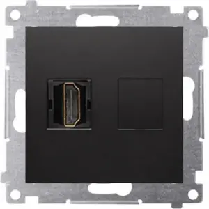 Модуль HDMI-розетки Kontakt-Simon Simon 54 чёрный матовый DGHDMI.01/49
