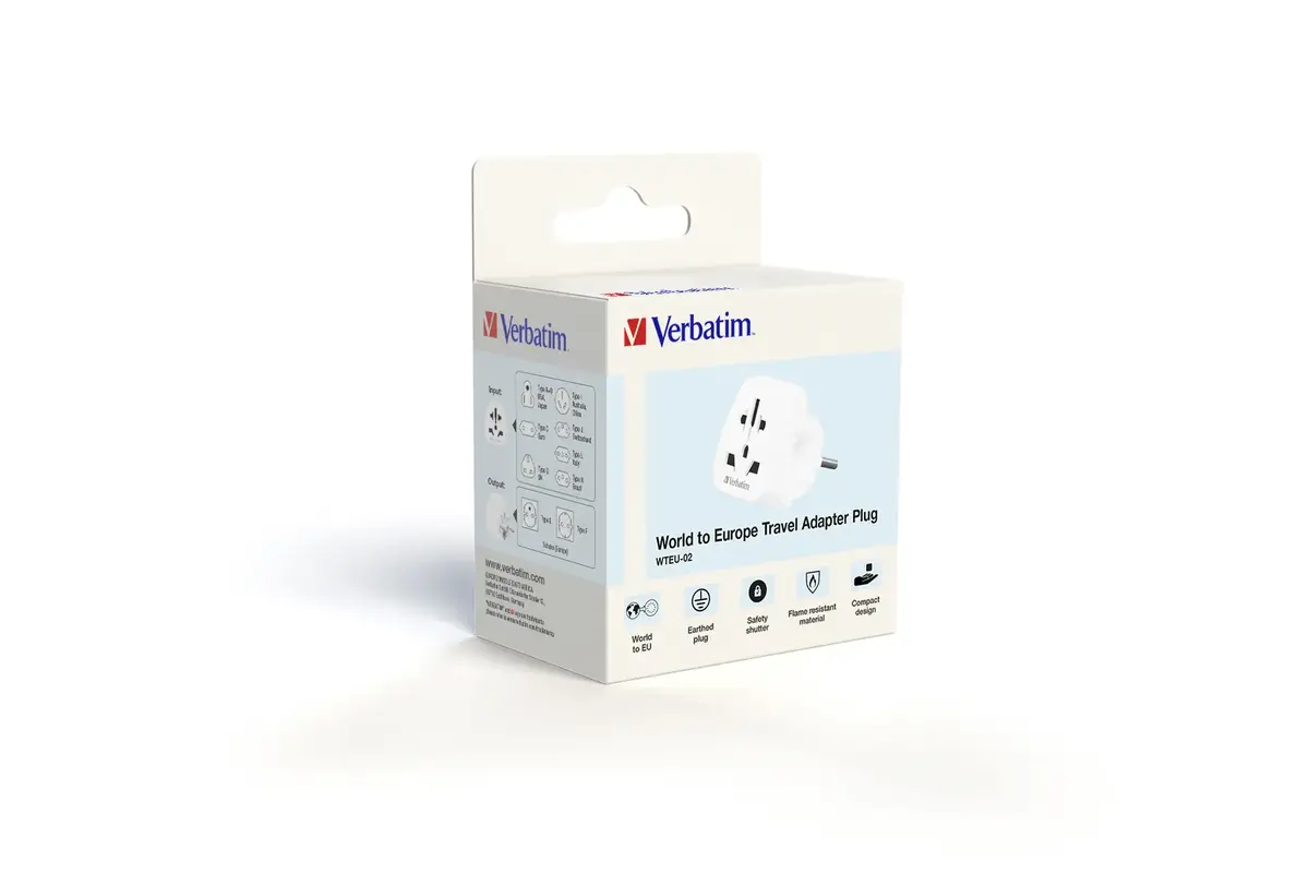 Travel plug adapter AAD Productions Verbatim WTEU-02 Photo 2
