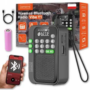 zenwire Mini portable battery-powered FM construction and kitchen radio with Bluetooth, model Y1