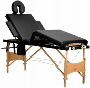 Masāžas galds Bodyfit 4-segmentu koka — regulējama terapeitiska gulta