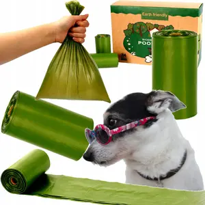 Dog waste bags No name 360 pcs (24 rolls) green — lightweight biodegradable-style dispenser bags