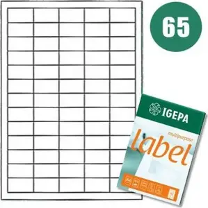 Etiķetes Mondi ETYKIETY A4 Igepa 38,1 x 21,2 mm baltas, 100 loksnēm