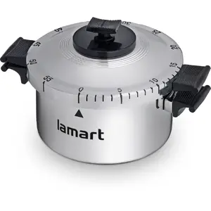 Mechanical Timer Lamart 42002702 — silver kitchen countdown timer, manual wind-up