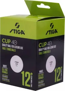 Galda tenisa bumbiņas STIGA BALL CUP 12 gab., 40 mm, treniņiem un sacensībām