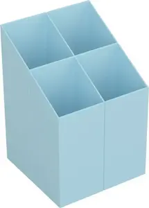 Desk Organizer ICO square plastic 4 compartments pastel blue