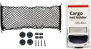Cargo net Amio AMI-02148 100×40 cm with pocket and handles for securing luggage