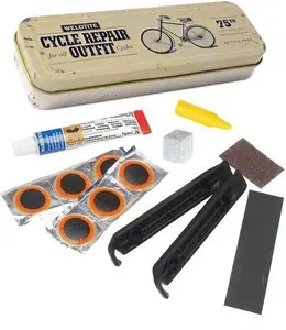 Repair kit WELDTITE Vintage Cycle Repair Outfit Tin – multi-item bicycle puncture and small-part repair set