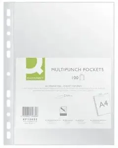 Plastic Document Sleeves Q-Connect A4 100 pcs KF15632 – transparent polka-dot pattern