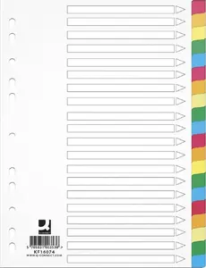 Divider sheets Q-Connect KF00353, polypropylene A4 225×297 mm, 20 sheets, mixed colors