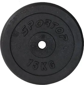 Чугунный диск Sportop 15 кг Ø26 мм для штанг и наборов отягощений