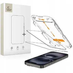 Защитное закалённое стекло Tech-Protect Quick Set+ 2 шт. для iPhone 13 / 13 Pro / 14 / 16E, чёрное