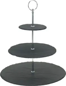Serving Stand Excellent Houseware Patera 3-tier stone-effect for cakes, cookies and fruit