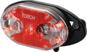 Aizmugures lampa TORCH TAIL BRIGHT 5X CARRIER FIT melna TOR-54020, aizmugures velosipēda lampa ar bagāžnieka stiprinājumu