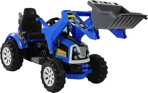 Electric Ride-On Tractor with Bucket LEAN Sport 3406 — Blue, Battery-Powered Children’s Excavator