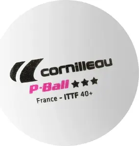 Galda tenisa bumbiņas Cornilleau P-Ball ITTF baltas, komplekts 3 gab.