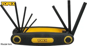 Набор ключей с фиксирующими штырями Topex Torx 8 шт T9–T40 модель 35D959