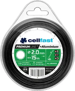 Spoles aukla Cellfast 2,4 mm x 15 m, apaļa griešanas aukla, premium (35-033)