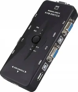KVM switch Pawonik VGA 4x1 with 3×USB hub, model VGA+USB-SW-4/1