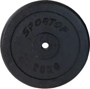 Чугунный диск для штанги 20 кг, Sportop, отверстие Ø26 мм
