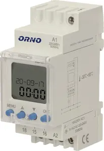 Таймер на DIN-рейку ORNO OR-PRE-451 — 100 программируемых событий, монтаж на DIN-рейку