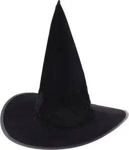 Witch Hat GoDan model 500163 flocked Halloween hat, universal size (1 pc)