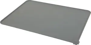 Silicone Bowl Mat for Dog or Cat Pets Collection M 47.5×30 cm Gray