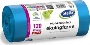 Atkritumu maisi Stella 120 l, ekoloģiski, 25 gab., zili
