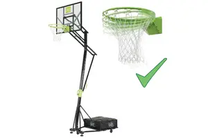 Pārnēsājams basketbola grozs EXIT Galaxy ar danka riņķi, taisnstūra polikarbonāta laukums, augstums 3050 mm