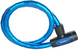 Velosipēda troses atslēga MASTERLOCK QUANTUM 8228 zila — kompakta drošības troses atslēga MRL-8228EURDPROBLU