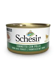 Влажный корм для кошек Schesir Тунец с Курицей, взрослым, 85 г, банка