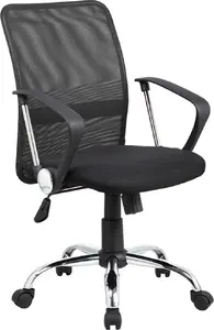 Office Products biroja krēsls Lipsi, melns — grozāms darba krēsls, auduma apdare, roku balsti