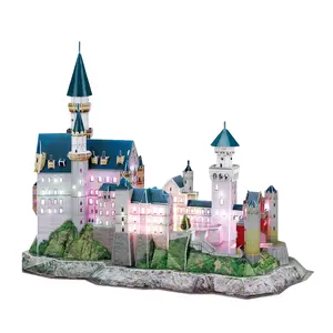 3D-пазл CubicFun Neuschwanstein Castle LED, 128 деталей, 879×294 мм