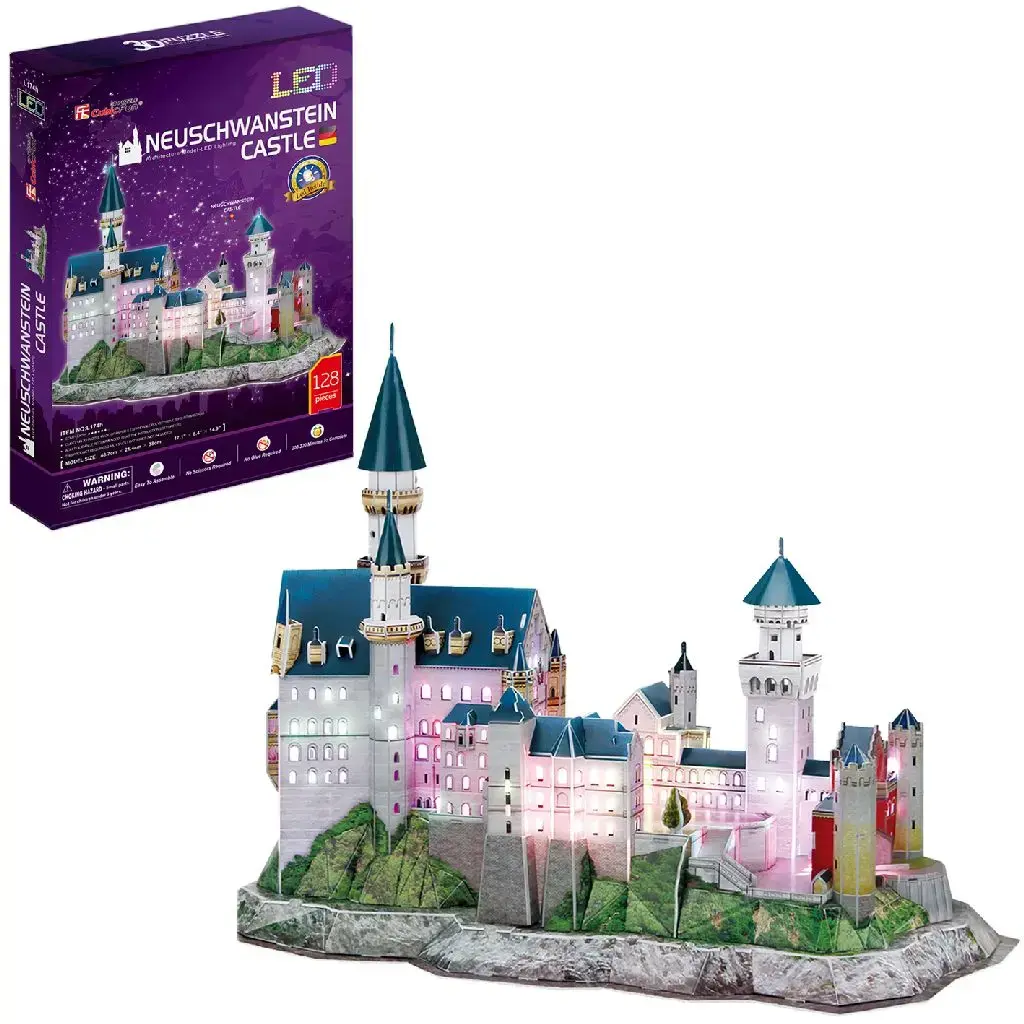 3D-пазл CubicFun Neuschwanstein Castle LED 128 шт Photo 2